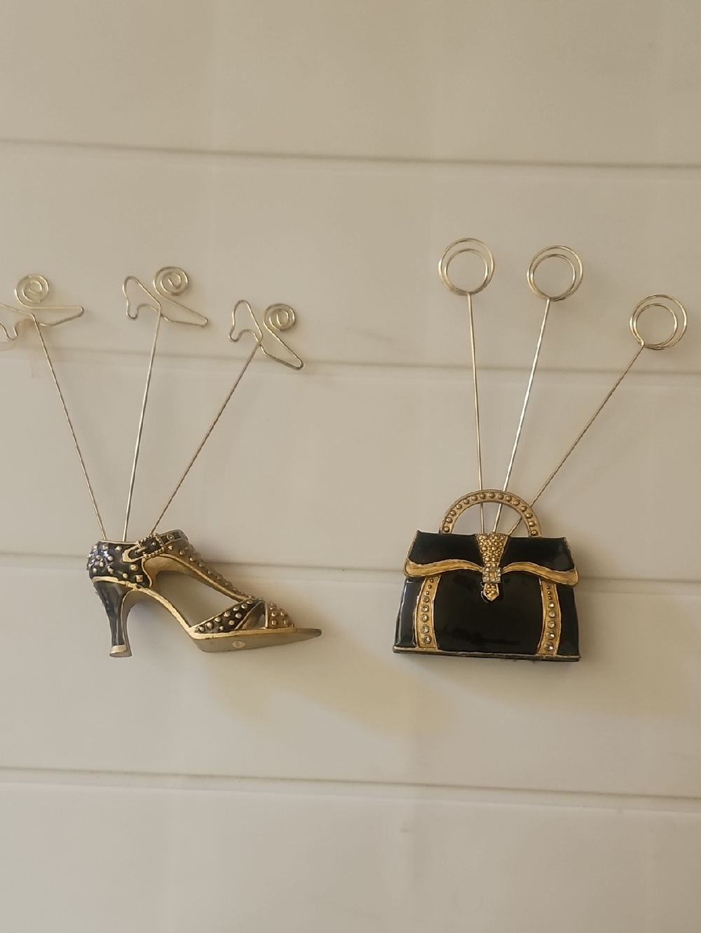 Gold & Black Shoe and Handbag Photo Holders